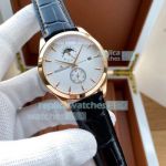 Replica Jaeger-LeCoultre Master Ultra Thin Moon Watch White Dial Rose Gold Case